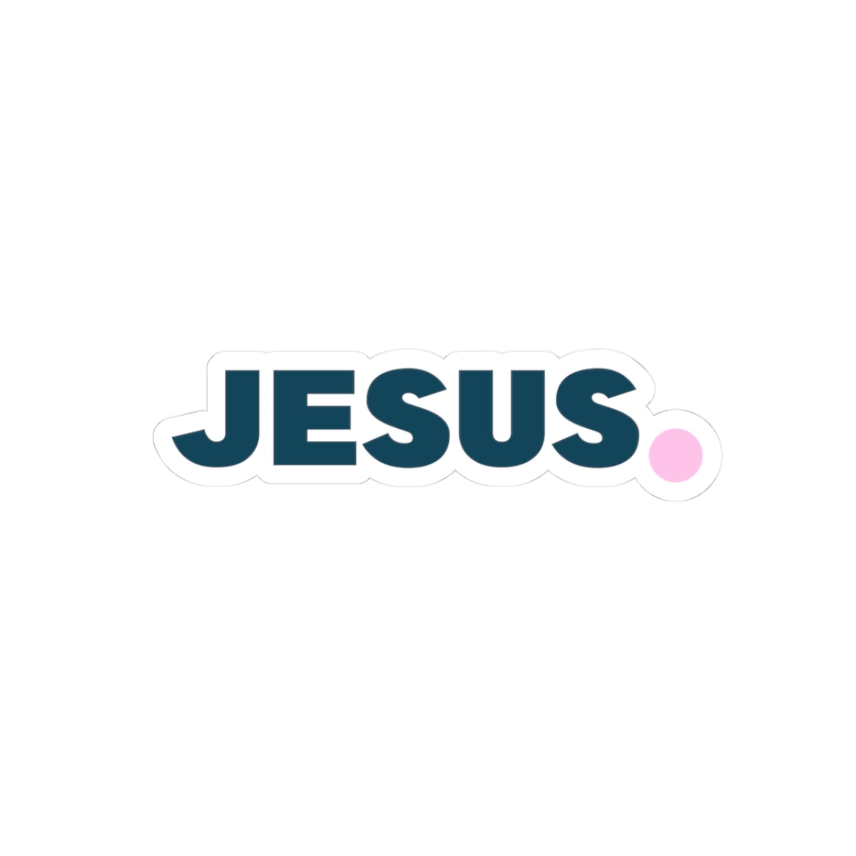Jesus Period Sticker — Kiss-Cut Logo Sticker ("Jesus Is The Answer")