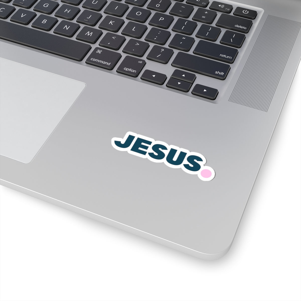 Jesus Period Sticker — Kiss-Cut Logo Sticker ("Jesus Is The Answer")